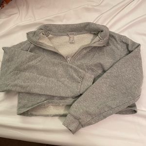 Forever 21 cropped collared sweatshirt